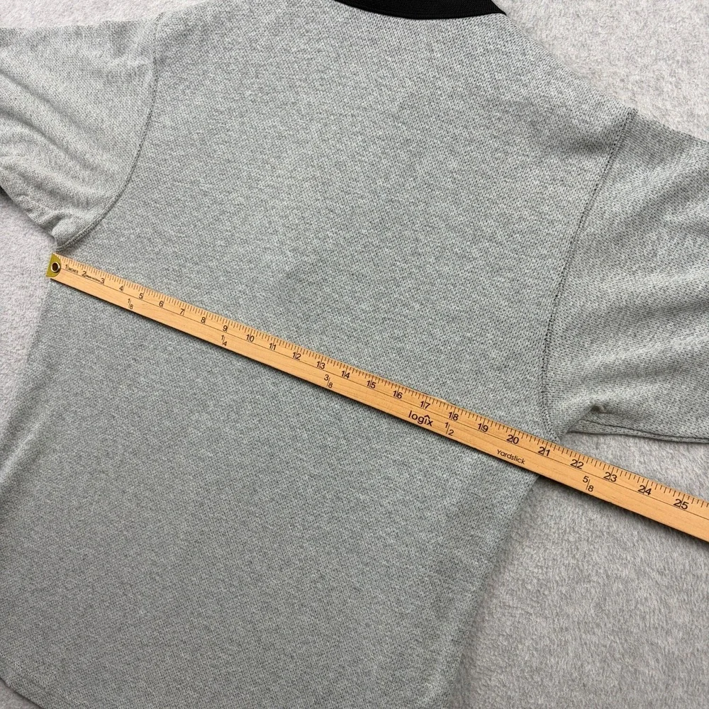 Vintage 90s Nike Polo Shirt Mens Medium Gray 1/4 Zip Perforated Oversized USA